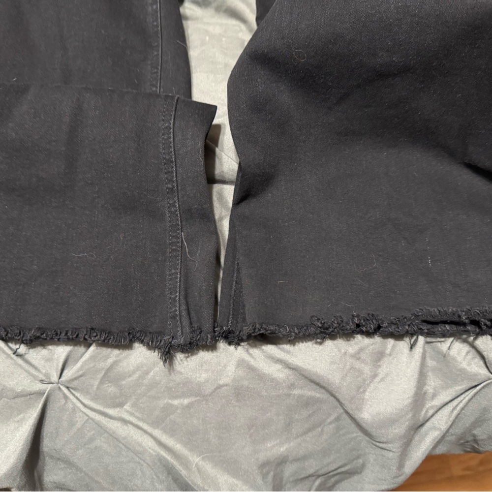 Tinseltown Midnight Black Denim wide leg with raw edge bottoms Size 15 - Picture 4 of 4
